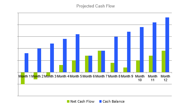 Laundromat Business Plan - Projected Cash Flow