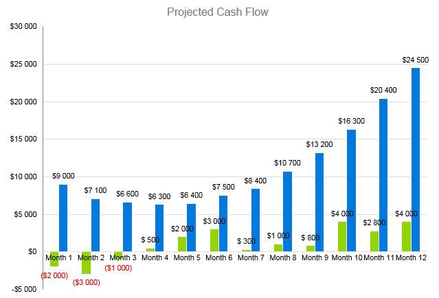 Projected Cash Flow - Sewing Business Plan Template