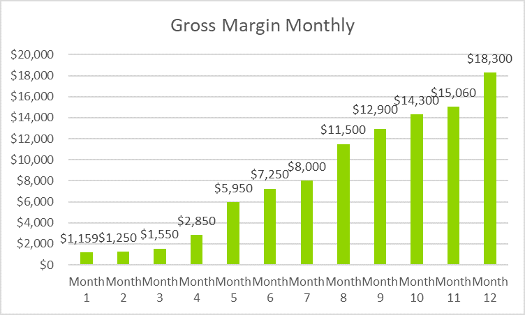 Cannabis Delivery Service Business Plan - Gross Margin Monthly