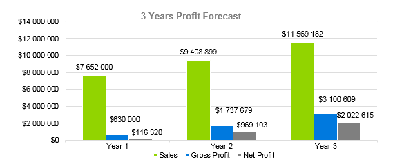 Ecommerce Business Plan - 3 Years Profit Forecast