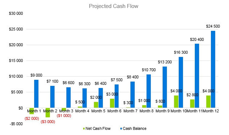 Engineering Consulting Business Plan - Projected Cash Flow