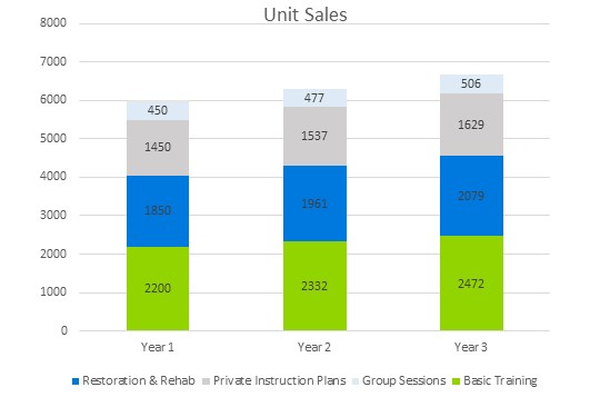 Gymnastic Instruction Business Plans - Unit Sales
