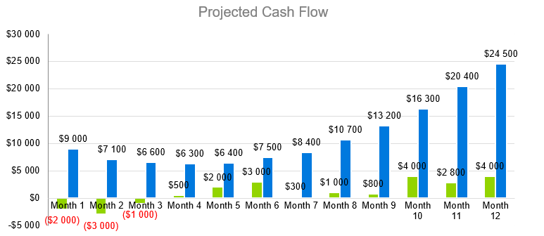 Nail Salon - Projected Cash Flow