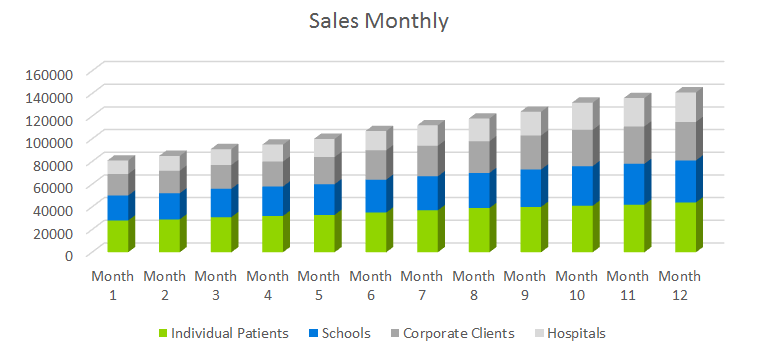 Occupational Therapy Business Plan - Sales Monthly