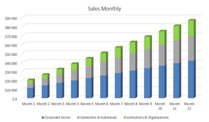 Cyber Security Business Plan - Sales Monthly
