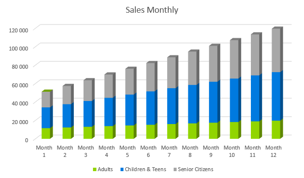 Dental Office Business Plan - Sales Monthly