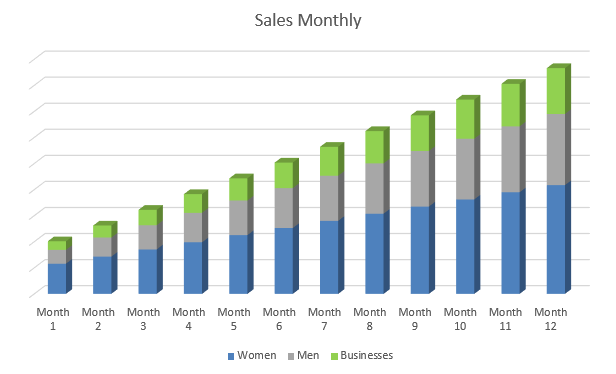 Drop Shipping Business Plan - Sales Monthly