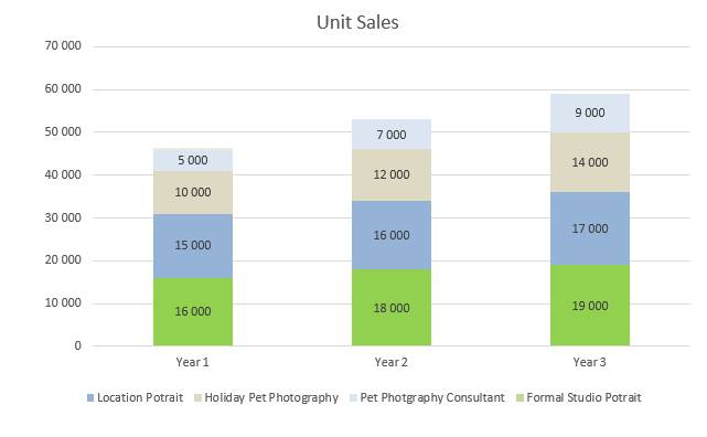 Pet Photography Business Plan - Unit Sales