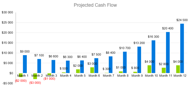 Projected Cash Flow - dog training business plan