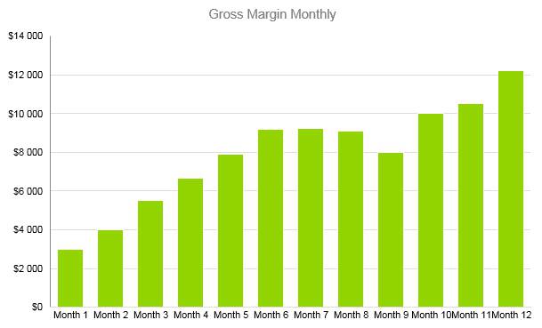 Self Storage Business Plan - Gross Margin Monthly