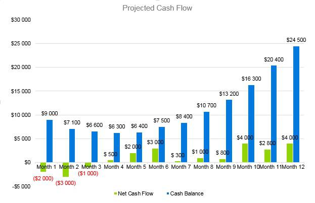 Shaved Ice Business Plan - Projected Cash Flow