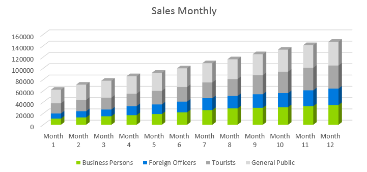 Airline Business Plan - Sales Monthly