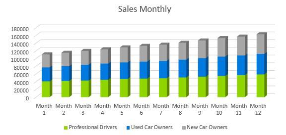 Car Accessories Business Plan - Sales Monthly