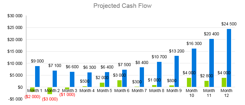 Drone Business Plan - Projected Cash Flow