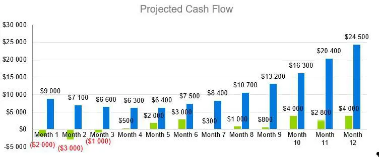 Farmers Market Business Plan - Projected Cash Flow