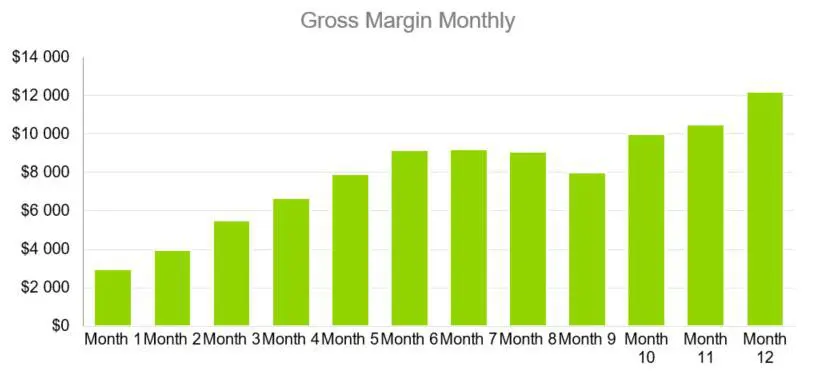 Gross Margin Monthly - Solar Energy Company Business Plan Sample