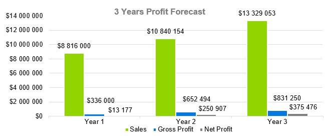 Headhunter Business Plan - 3 Years Profit Forecast