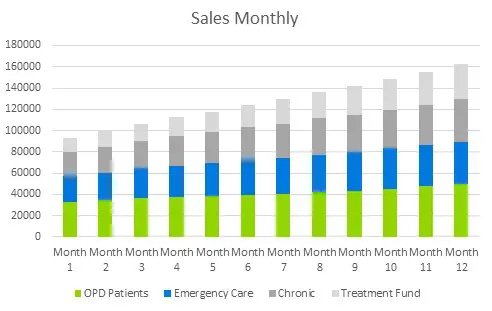 Hospital Business Plans - Sales Monthly