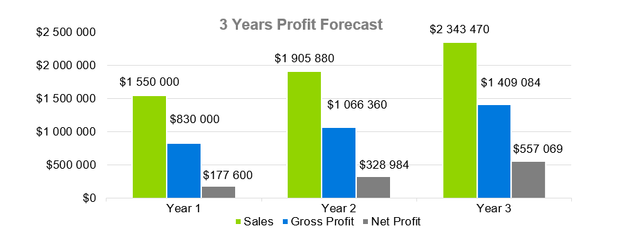 Online Store Business Plans-3 Years Profit Forecast