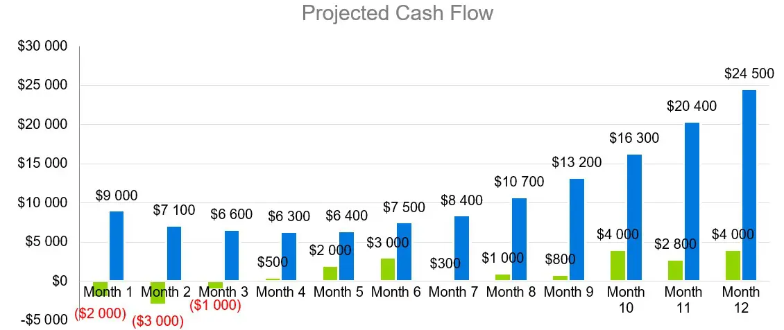 Projected Cash Flow - B2B Business Plan Template