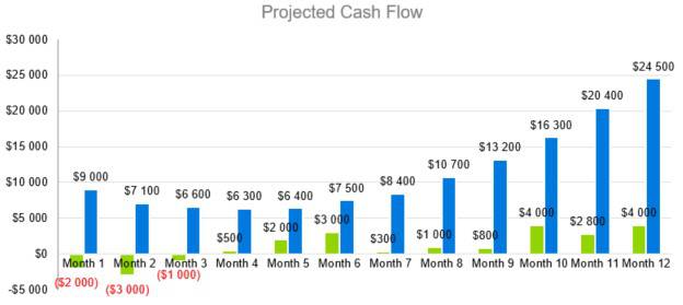 Projected Cash Flow - Boat and RV Storage Business Plan