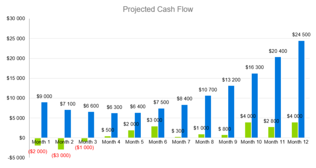 Projected Cash Flow - junk removal business plan