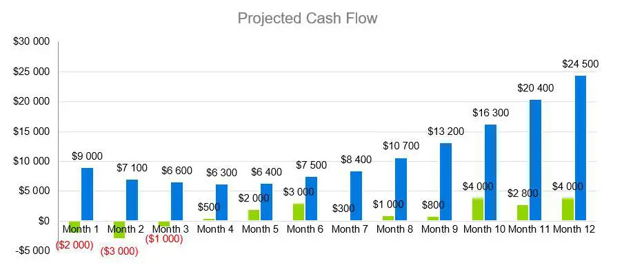 Projected Cash Flow - Sports Bar Business Plan Example