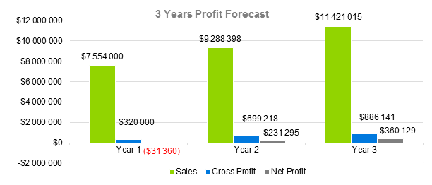 Spa Business Plan Sample - 3 Years Forecast