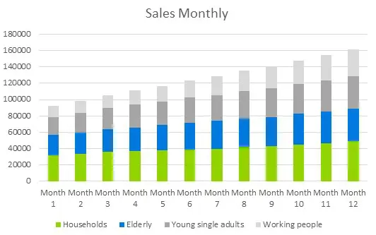 Veterinary Clinic Business Plan - Sales Monthly